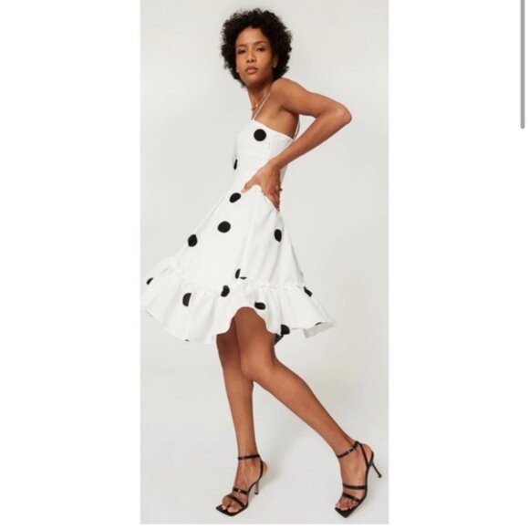 Derek Lam Polka Dot Flare Dress - Picture 2 of 7